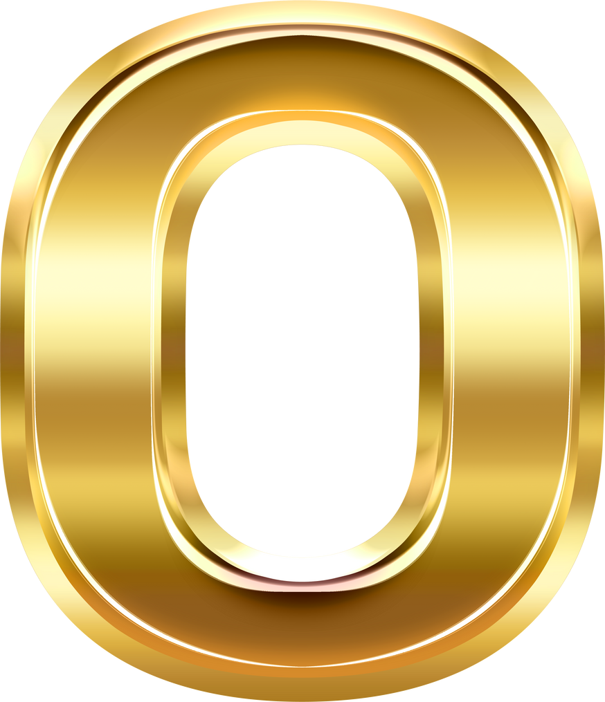 Gold Uppercase Letter O