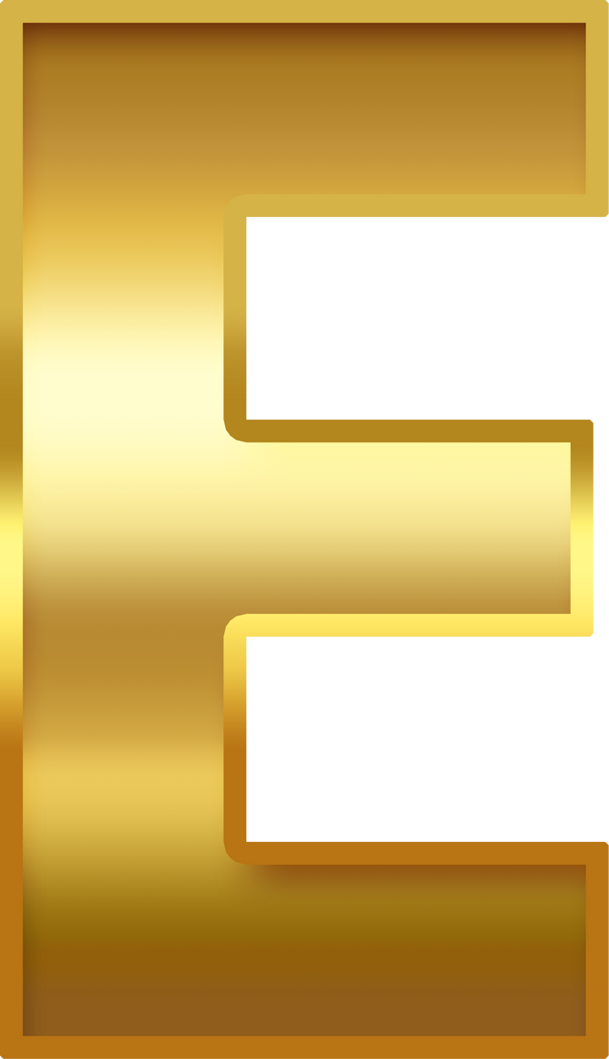 Gold Gradient Uppercase Letter E