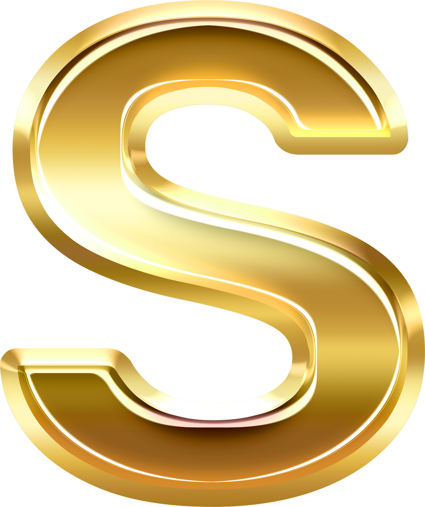 Gold Uppercase Letter S