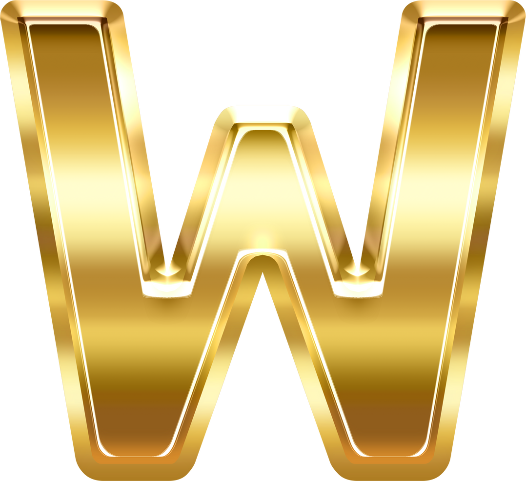 Gold Uppercase Letter W