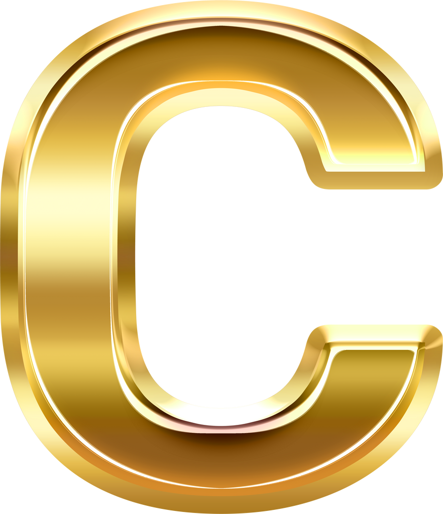 Gold Uppercase Letter C